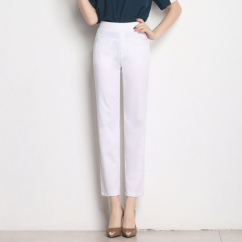 High Waist Knit Four-sided Stretch Straight