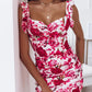 Summer Ruffles Sleeveless V-neck Hip Floral Dress For Women