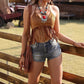 Women's ' Summer Leisure Vacation Western Style Tassel Hanging Neck Top