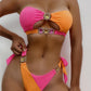 Sexy Bikini mit Kristalldiamanten, abnehmbarem Brustpolster und geteiltem Brustgurt