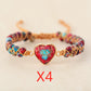 Rotes Kaisersteinarmband Pfirsichherz Liebesarmband Geflochtenes Armband