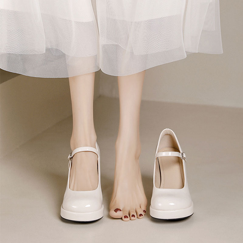 Wasserdichte Plateauschuhe mit Schnalle und hohem Absatz für Damen