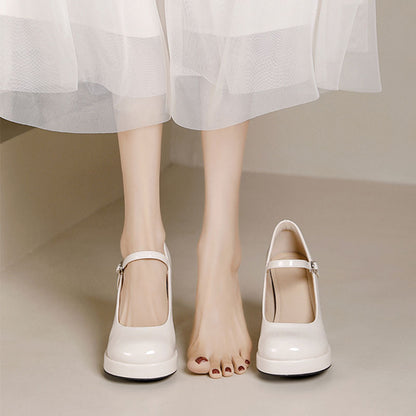 Wasserdichte Plateauschuhe mit Schnalle und hohem Absatz für Damen