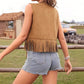 Women's Casual Vacation Western Style Suede Fringe Jacket