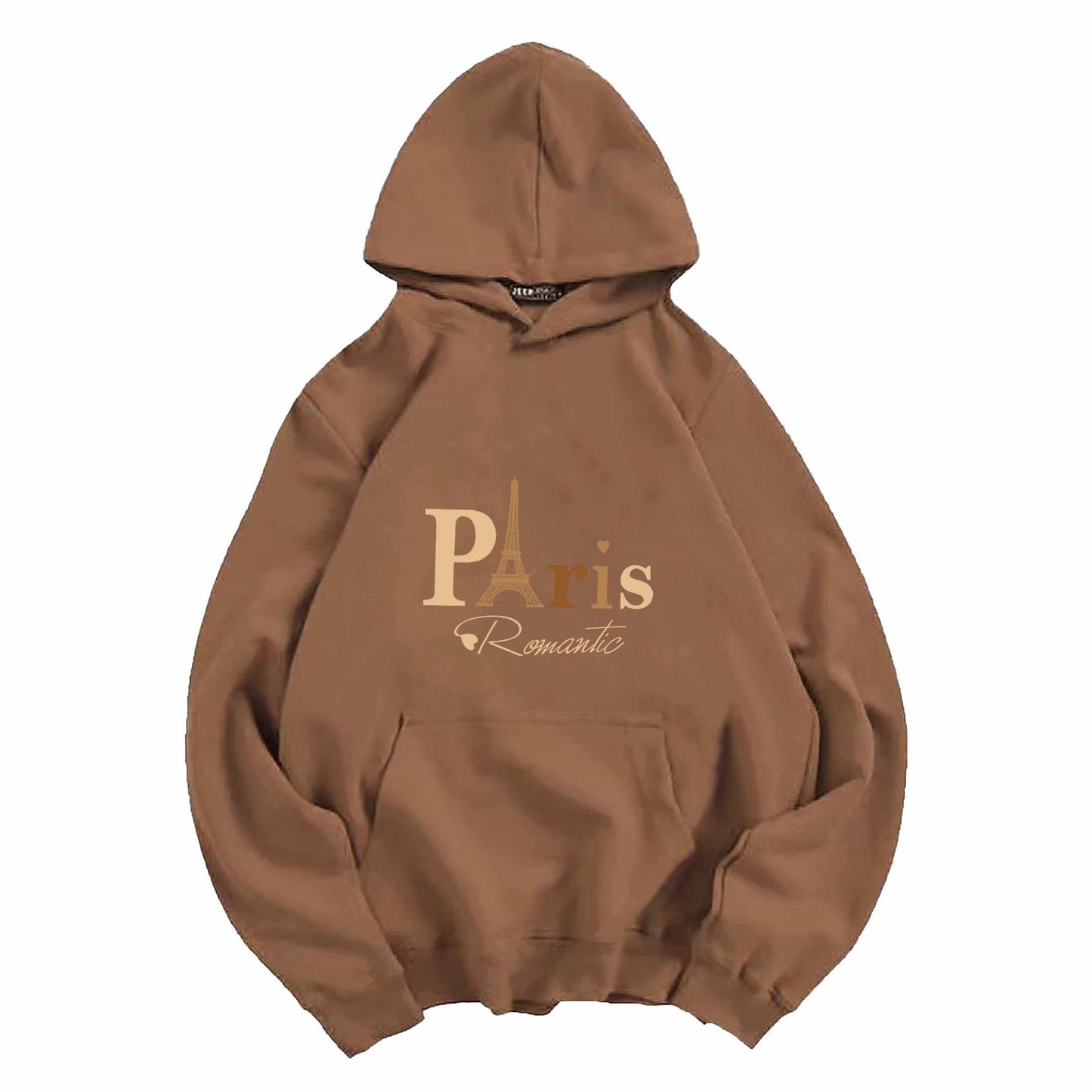 Felpa con cappuccio stampata con lettere, top da coppia femminile