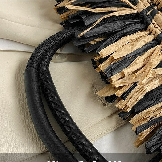 Borsa a secchiello intrecciata da donna per le vacanze al mare Tide