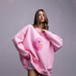 Maglione semplice con stampa a papera per donna