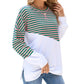 Maglione girocollo casual alla moda con design diviso Abbigliamento da donna