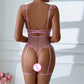 Cute Girl Pure Desire Sexy Underwear Embroidery Stitching Polka Dot Mesh Jumpsuit