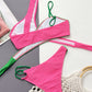 Bikini da spiaggia da donna con spacco a contrasto