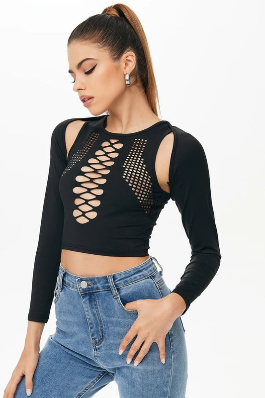 The New Cubs Round Neck Hollow Cross -body Solid