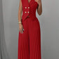 Summer Sleeveless Suit Fashion Lapel Button Vest Top And Pleated Straight Pants Women's Trousers Set Clothing