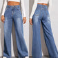 Lockere Jeans mit hoher Taille und weitem Bein für Damen