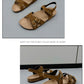 Women's Belt Buckle Cross Strap Large Size Flat Bottom Casual Slippers