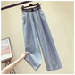 Casual Student Straight Draping Effect Mop Trousers