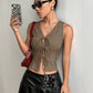Top aderente con lacci da donna