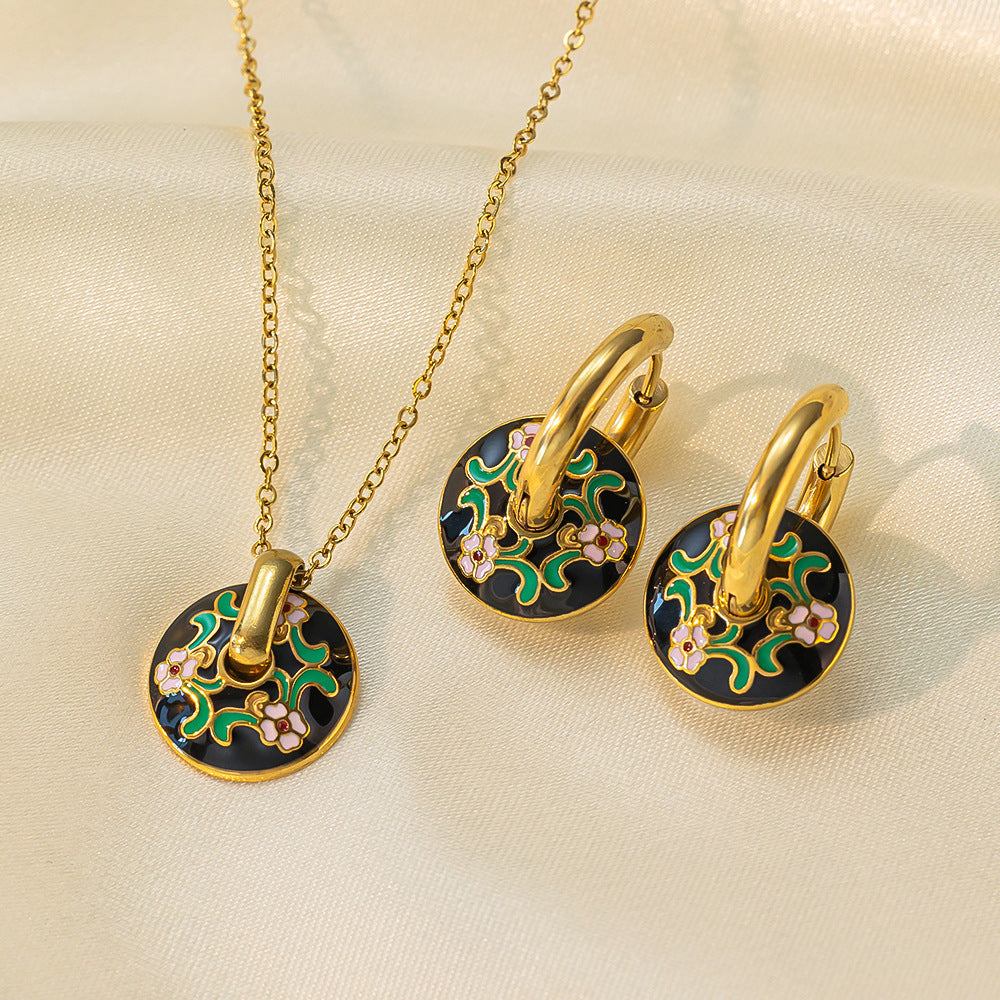 Collana in acciaio inossidabile Orecchini Gioielli da donna Completo