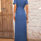 Abito casual in denim a maniche corte per donna
