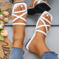 Pantofole piatte intrecciate a croce romana, moda all'aperto, traspiranti
