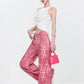 Jeans leopardati Pantaloni larghi e dritti sottili da donna