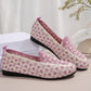 Scarpe basse con punta rotonda stampata, scarpe casual alla moda, traspiranti, in maglia, mocassini per donna