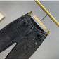 Jeans larghi da donna in cotone elasticizzato a vita alta snellenti con strass caldi