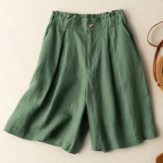 Fashion Personality Cotton Linen Thin Shorts Women