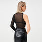 Stylish All-in-one One Shoulder Mesh Shinnig Bodysuit