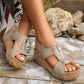 Sandalen mit Reißverschluss und Keilabsatz für Damen, leichte, höhenverstärkende Schuhe, modische, lässige Sandalen