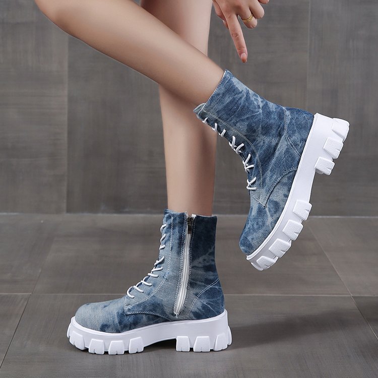 Britischer Stil Neue Net Red Korean Casual Schnürstiefeletten