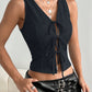 Top aderente con lacci da donna