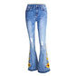 Damen Flared Jeans Damen 3D Stickerei