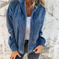 Women's Solid Color Simple Corduroy Hooded Jacket