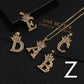 Micro-inlaid Colorful Zircon Hip-hop Personality 26 Letters Pendant Necklace