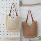 Borsa a mano in paglia leggera intrecciata a maglia cava casual da spiaggia