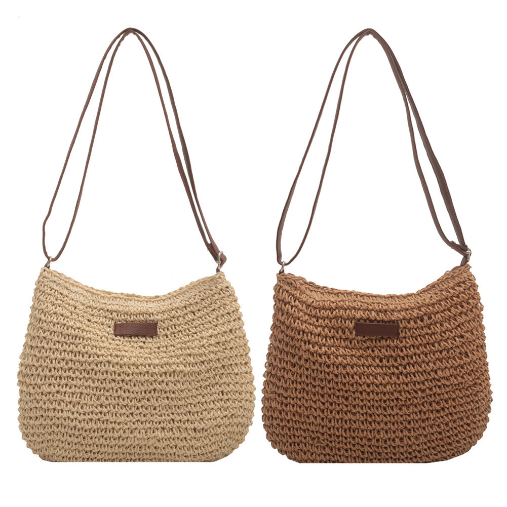 Borsa tote in paglia per le vacanze con design di nicchia
