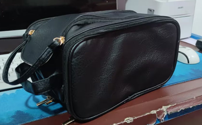 Borse per il trucco Borsa portaoggetti portatile in pelle PU per prodotti per la cura della pelle