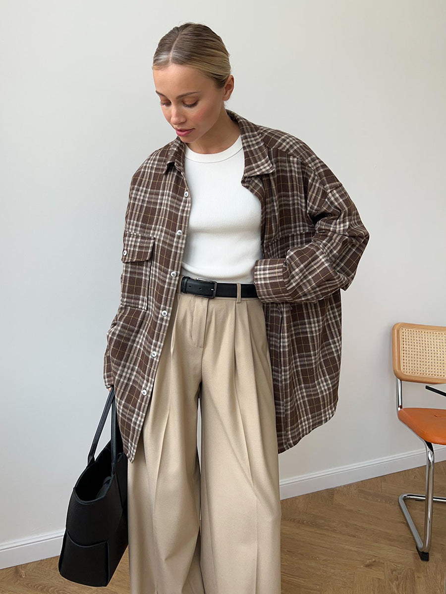 Fashion Personality Plaid Shirt For Women