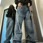 Lockere Vintage-Jeans mit weitem Bein für Damen