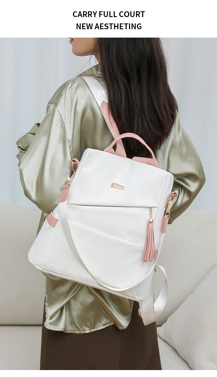 Simple Solid Color Backpack Women's Fashion Travel Backpack