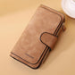 Women's Long Wallet Trifold Matte Leather Clutch