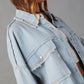 Casual Long Sleeve Denim Coat