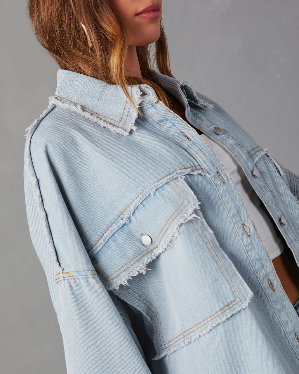 Casual Long Sleeve Denim Coat