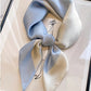 Artificial Silk Striped High-grade Korean Style Stylish Beach Arm Bag Silk Scarf