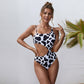 Crossbody Einteiliger Badeanzug Neu Bedruckter Sexy Cutout Sling Triangle Bikini