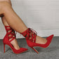 Stiletto Heel Lace-up Bankett Große Größe Spitze Damen High Heels
