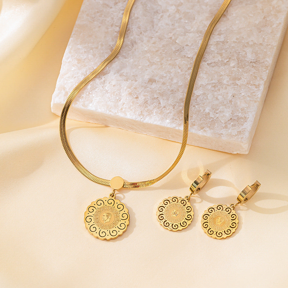 Collana in acciaio inossidabile Orecchini Gioielli da donna Completo