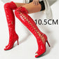 Stretch Thin Patent Leather Female Over-the-knee Boots