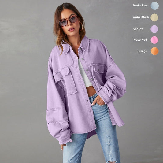 Casual Long Sleeve Denim Coat
