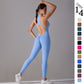 Solide Beauty-back Lange Hosen Jumpsuit Yoga Fitness Running Dance Slim Bodysuit Damen Sportbekleidung